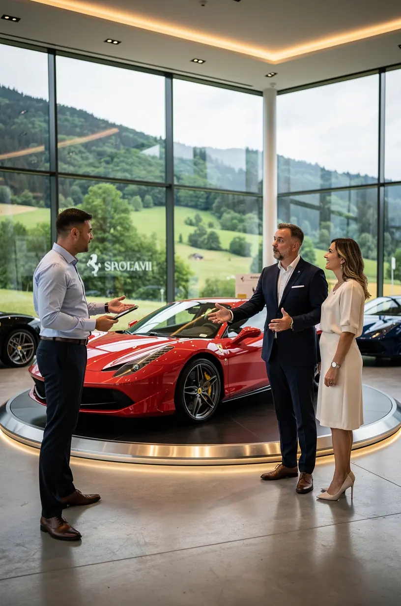 Exteriér servisu so značkami prestížnych európskych automobiliek v slovenských podmienkach.